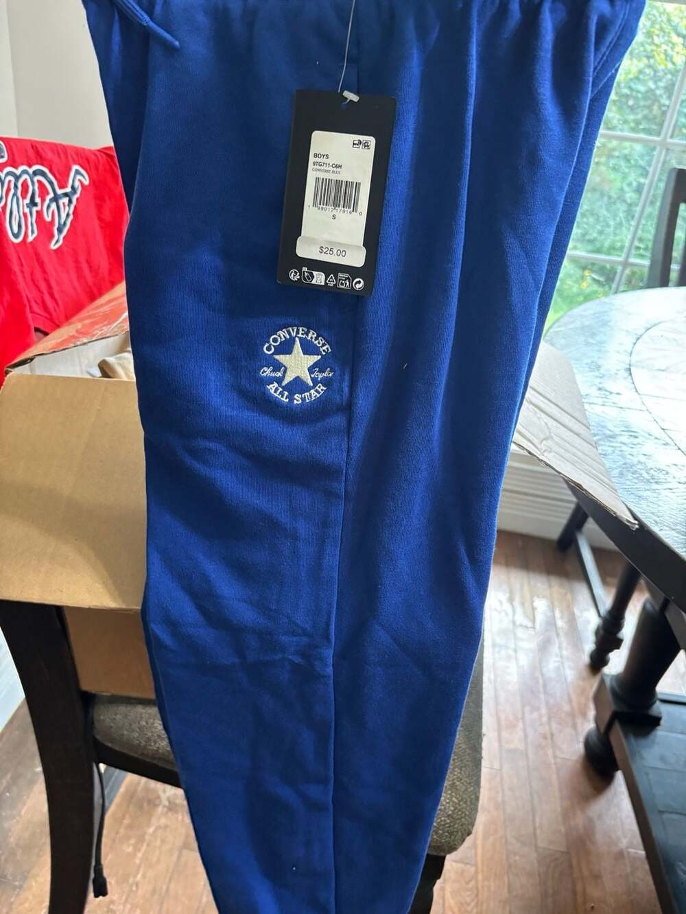 Converse Boys Chuck Taylor Patch Fleece Jogger Pants Blue Size S